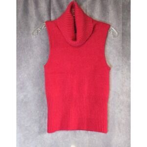 Rampage Red Turtleneck Sleeveless Angora Sweater Size M Y2K